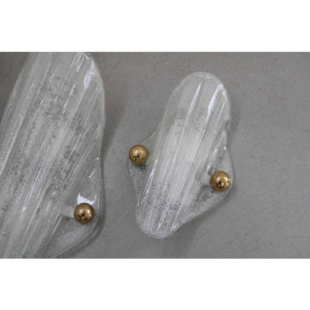 Space Age Ice Glass Wall Lights in Murano Glass from Hillebrand, 1970s, Set of 3 For Sale - Image 3 of 10