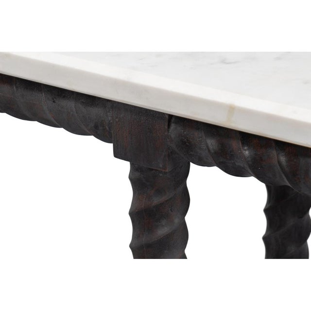 Long Marble Top Console With Barley Twist Base For Sale - Image 12 of 12