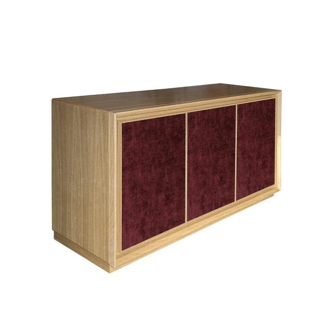 Contemporary Dark Red Velvet Sideboard by Mascia Meccani for Meccani Design, 2023 For Sale - Image 3 of 5