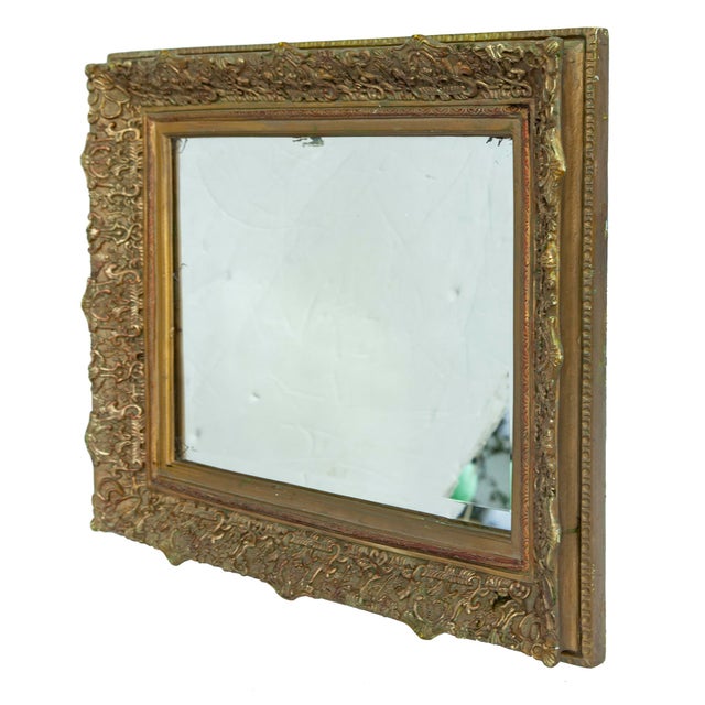 Early 20th Century Ornate Gold Framed Beveled Mirror Chairish