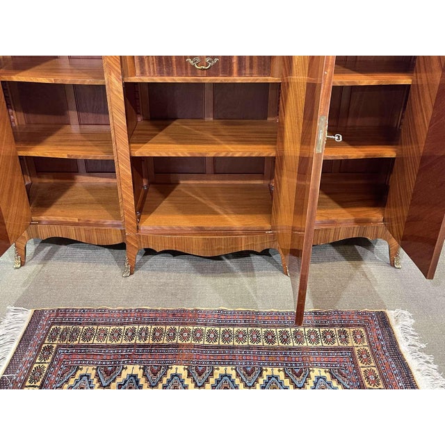 Wood Louis XV 3-Door Wardrobe in Oak and Rosewood For Sale - Image 7 of 13