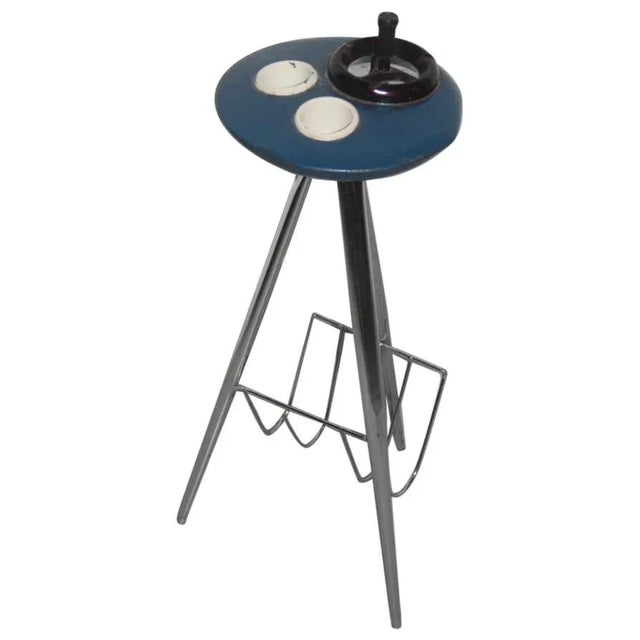 Blue Mid-Century Modern Italian Ashtray Stand For Sale - Image 8 of 8