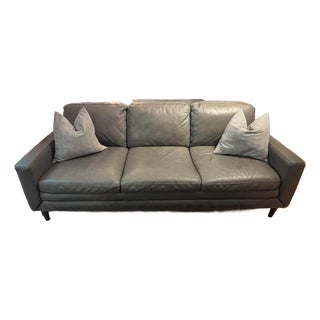 Chateau d'Ax Italian Leather Couch For Sale