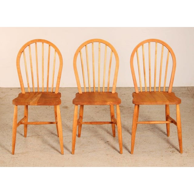 Mid-Century Modern Chairs in Elm and Beech from Ercol, 1950s, Set of 3 For Sale - Image 12 of 12