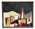 Leif Bodin, Facades, 1950s, Oil on Canvas, Framed For Sale