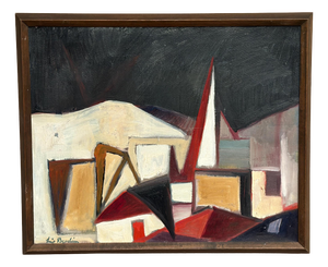 Leif Bodin, Facades, 1950s, Oil on Canvas, Framed