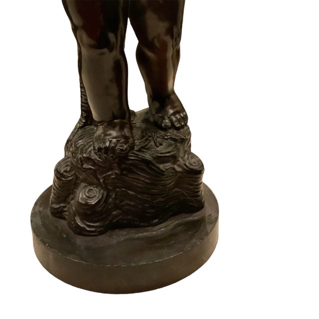 Vintage Large Figural Lamp, Harp and Shade For Sale - Image 9 of 12