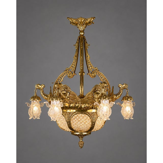 French 1980 French Louis XVI Gold Bronze Chandelier - 16 Lights For Sale - Image 3 of 10