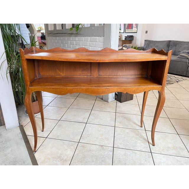 Rustic Louis XV Style Console Table in Cherrywood, 1950s For Sale - Image 3 of 18