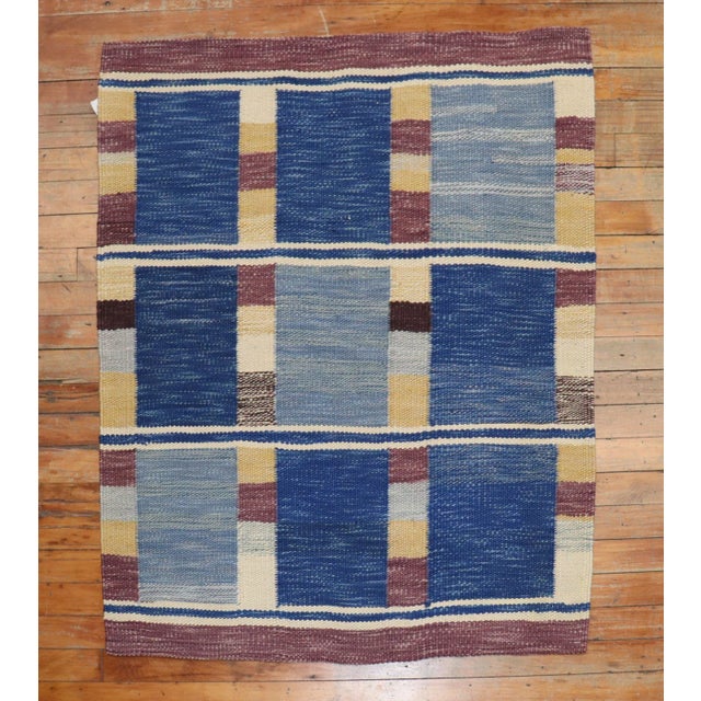 Vintage Scandinavian Kilim - 3' x 3'7" For Sale - Image 9 of 9