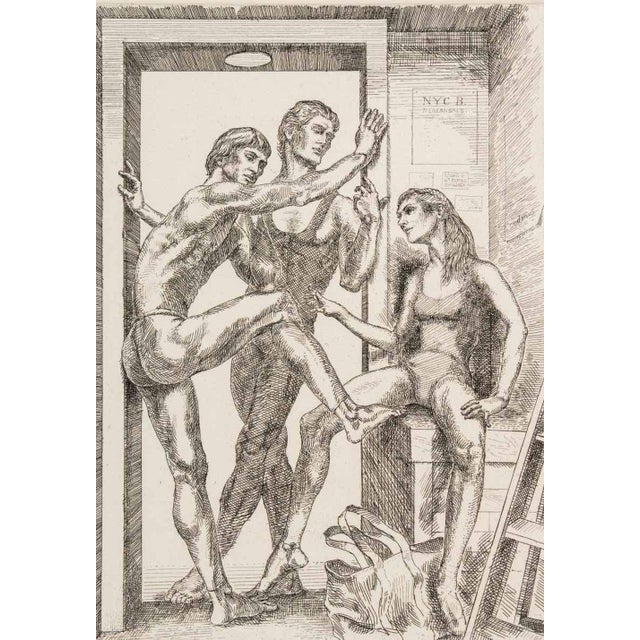 Paul Cadmus (American, 1904-1999), "Waiting for Rehearsal", Etching, 1984, signed in pencil lower right, titled and...