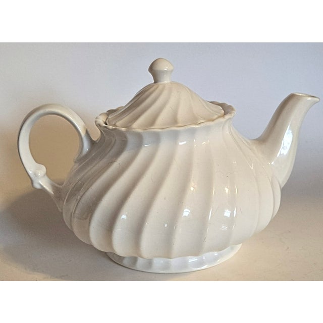 White Vintage White Ironstone Teapot For Sale - Image 8 of 14