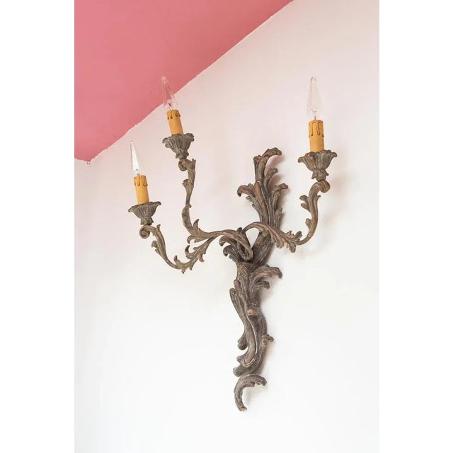 Florentine Italian Wall Light from C.N. Firenze 1950s For Sale - Image 6 of 10