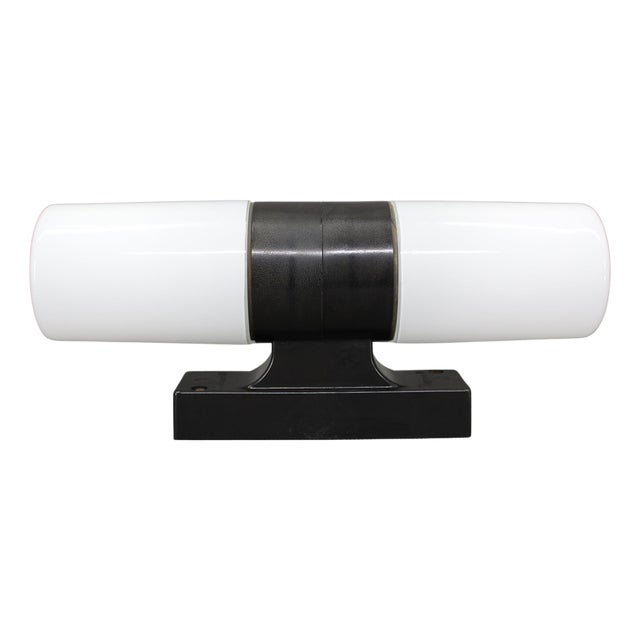 Mid-Century Modern Bakelite and Glass Wall Light, Czechoslovakia, 1960s For Sale