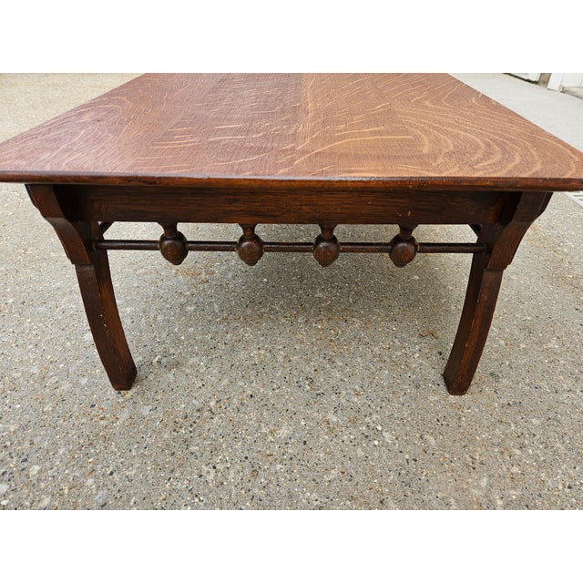 Antique Oak Stick and Ball Low Side Table or Stand For Sale - Image 10 of 16