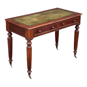William IV Style Writing Table or Desk of Mahogany With Leather Top From England