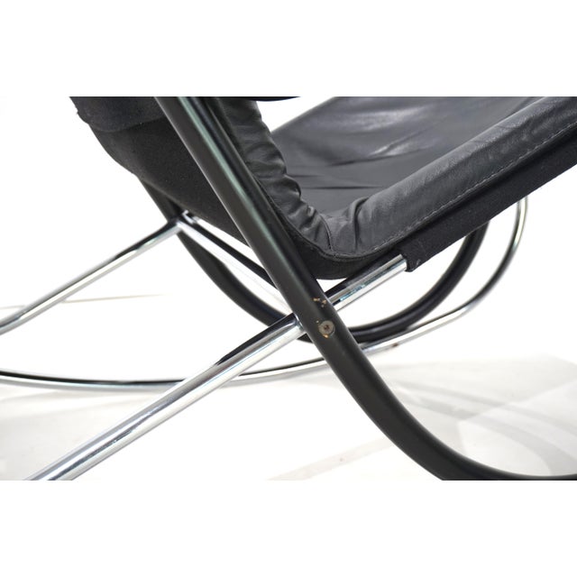 Animal Skin Strässle Nonna Rocking Chair by Paul Tuttle, 1972 For Sale - Image 7 of 18