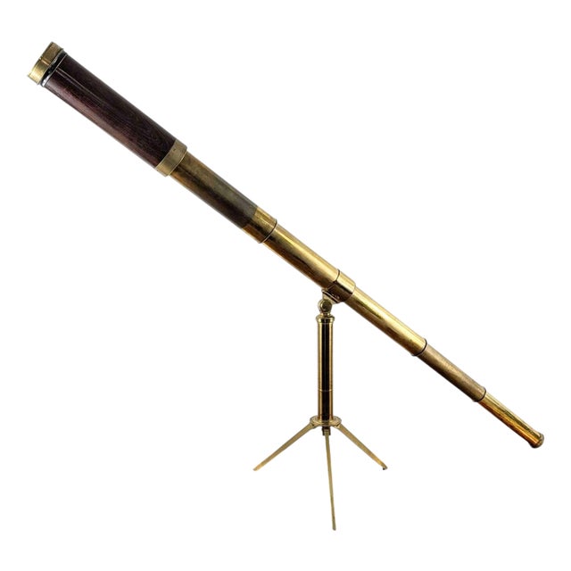 Mid-Victorian Dancer Brass and Hardwood Terrestrial Telescope, Manchester, 1850 For Sale