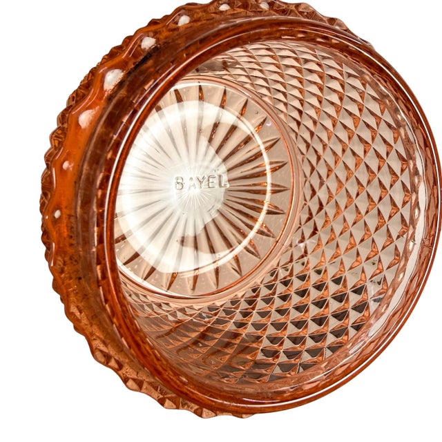 Vintage Pink Pressed Glass Bathroom Vanity Set, 1960s, Set of 4 For Sale - Image 10 of 13