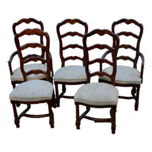 Vintage Baroque French Oak Chairs Made by Century Furniture Co - Set of 5