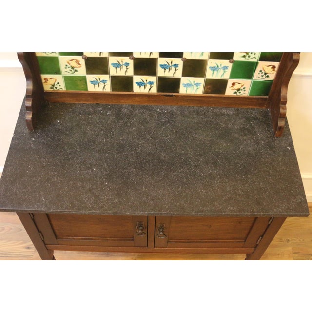 Antique English Tile Back Stone Top Wash Stand Circa1900 Chairish
