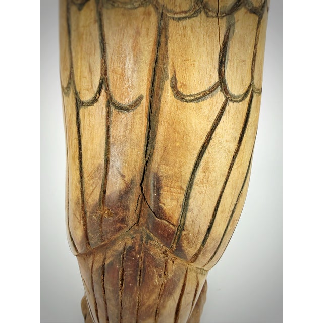 Wood Americana Hand-Carved Wood Eagle Sculpture Folk Art For Sale - Image 7 of 12