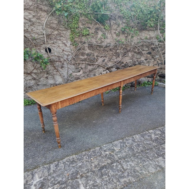 Brown Antique French Farmhouse Refectory Dining Table, 1880s-1900s For Sale - Image 8 of 18