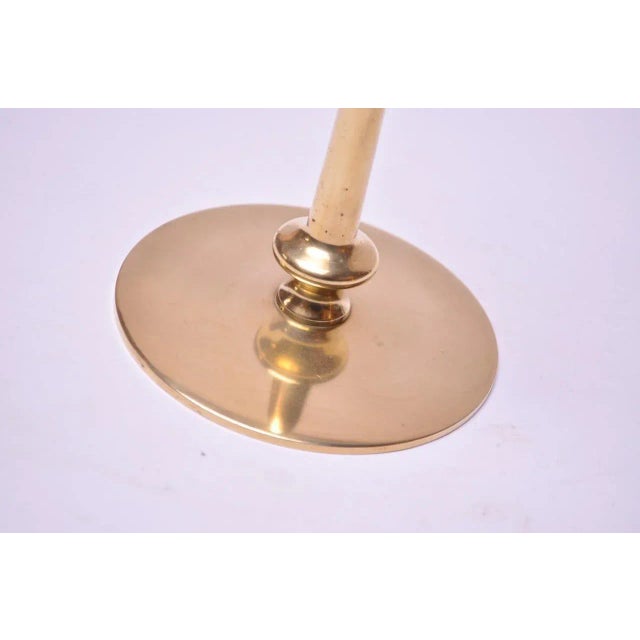 Mid-Century Modern Turned Brass Candlesticks after Jarvie - A Pair For Sale - Image 4 of 13