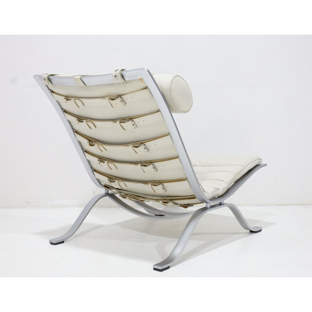 Metal Ari Chair and Ottoman in Leather and Steel by Arne Norell, 1970s For Sale - Image 7 of 12