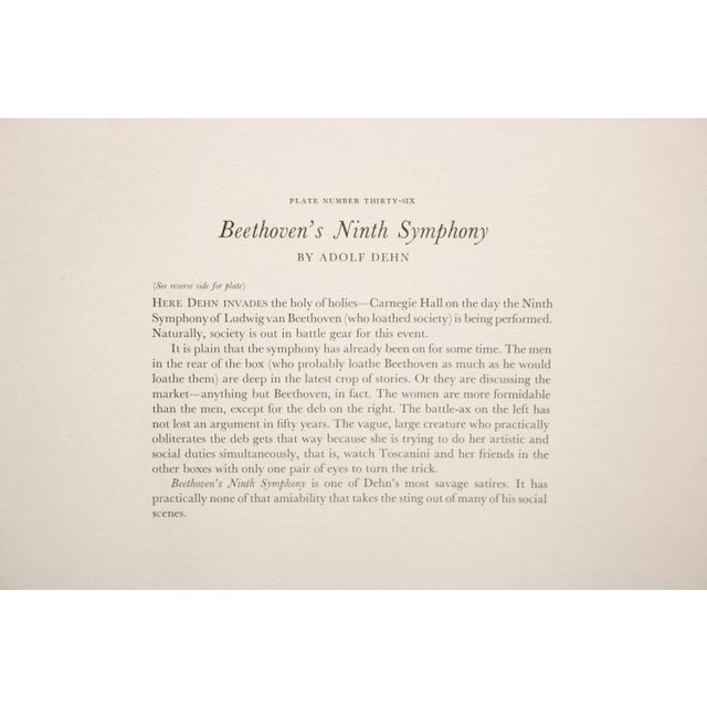 Paper 1939 After Adolf Dehn "Beethoven's Ninth Symphony", First Edition Period Offset Lithograph For Sale - Image 7 of 8