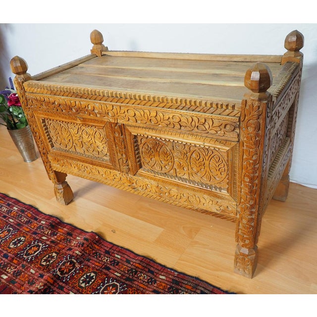 Wood Vintage Afghan Chest in Wood, 1930s For Sale - Image 7 of 17