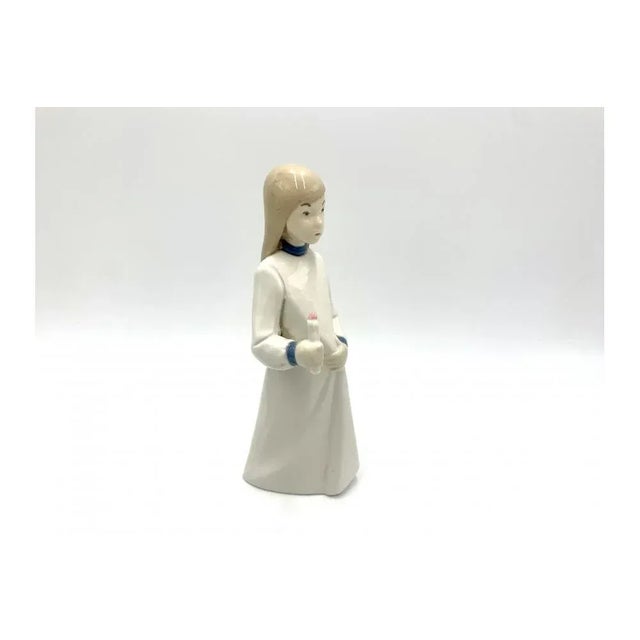 1980s Porcelain Figurine of a Girl with a Candle, Spain, 1980s For Sale - Image 5 of 6