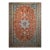 Persian Tabriz Rug, Hand-Knotted Wool & Silk, Fine Floral Pattern, Terracotta & Blue, 7x10 For Sale