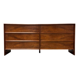 1950s Refinished Robsjohn Gibbings for Widdicomb Walnut Dresser For Sale