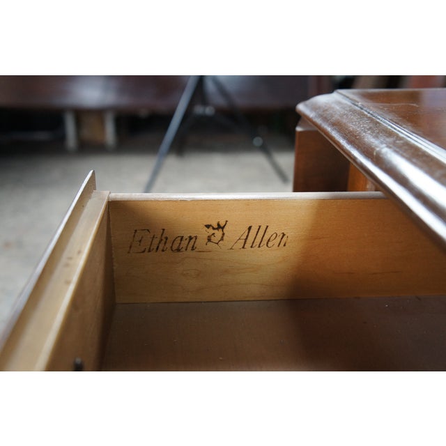 Late 20th Century Ethan Allen Heirloom Colonial Early American Nutmeg Maple Drop Leaf Table 8644 For Sale - Image 9 of 12