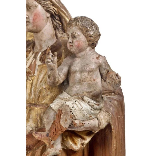 Baroque Italian Artist, Baroque Madonna with Child, 17th Century, Wood For Sale - Image 3 of 6