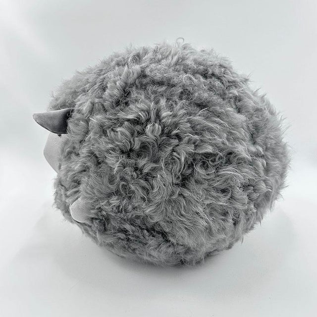 Contemporary Plush Lambskin Sheep Ball - Gray For Sale - Image 3 of 6