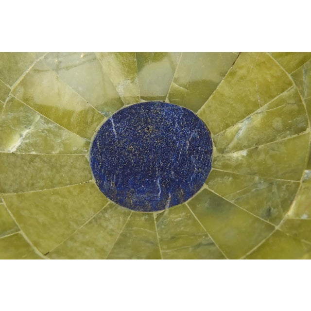Lapis Lazuli and Green Stone Cut Out Sculptural Bowl 90's For Sale In Miami - Image 6 of 10