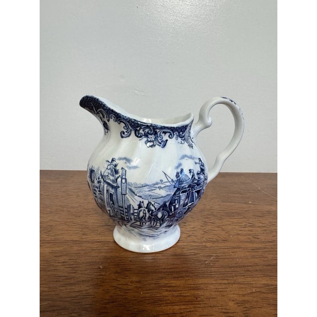 1970s Liberty Blue Betsy Ross Tea Set Cups Creamers Sugar Bowl England Lot 9 Pcs For Sale - Image 12 of 15