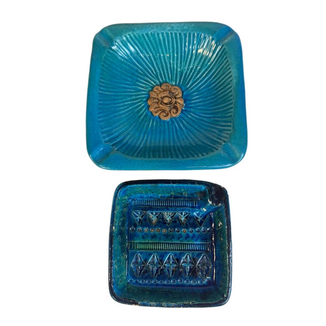 Bitossi Vintage Bitossi Rimini Blue Ceramic Ashtray by Aldo Londi, Italy For Sale - Image 4 of 8