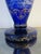 Late 20th Century 20th Century Snow Painted Cobalt Blue Glass Vase Gold Scrolled Relief Outdoor Scene For Sale - Image 5 of 9