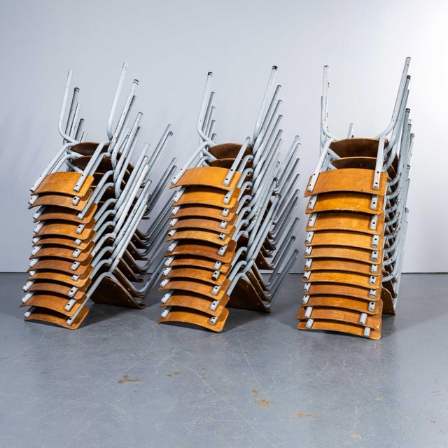 Large Stacking Dining Chairs from Mullca, 1950s, Set of 4 For Sale - Image 10 of 13