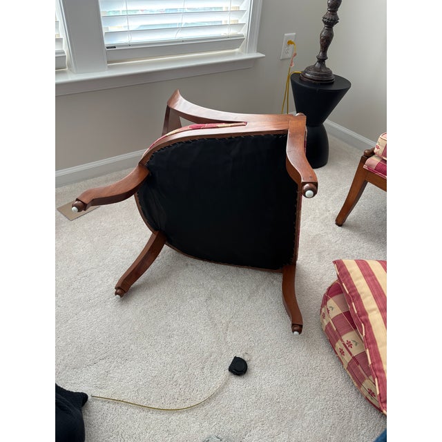 Textile Pair of Mid-Century Modern Spoon-Back Chairs For Sale - Image 7 of 8