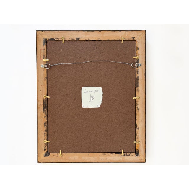 “Lavender Waves" Abstract Art in Antique Frame, Seascape Painting Wall Art by JTS For Sale - Image 9 of 10