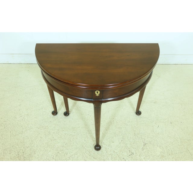 C.1981 Solid Cherry Old Towne Finish Quality Construction Queen Anne Legs & Pad Feet Solid Brass Hardware Un-Marked As To...