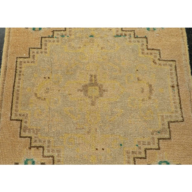 Turkish Mini Rug Oriental Hand Knotted Vintage Rug 1'8" x 3'7" #21146 For Sale - Image 4 of 8