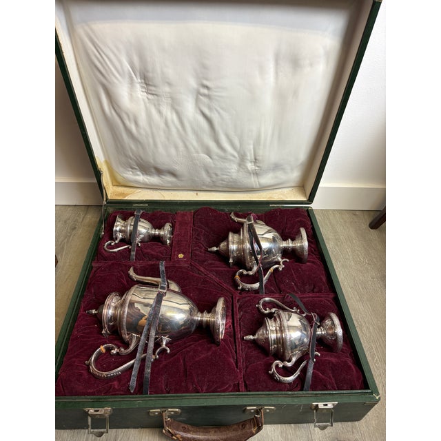 Mid 20th Century Exceptional Japanese .950 Silver Tea and Coffee Set by Toshikazu With Original Fitted Case For Sale - Image 5 of 18