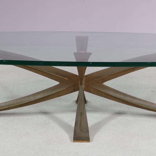 Brass Coffee Table by Michel Mangematin & Roger Bruny, 1960s For Sale - Image 5 of 10