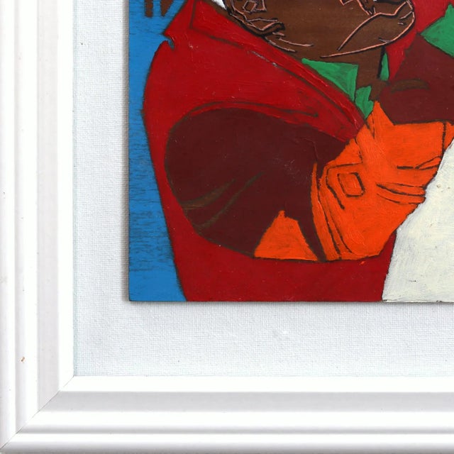 Disagreement - Colorful Vibrant Figurative Mixed Media Textural Art Original Artwork by Fabio Coruzzi For Sale - Image 4 of 9