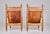 Brown Brutalist Armchairs in Oak and Cognac Leather, 1950s, Set of 2 For Sale - Image 8 of 11